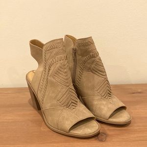 Open Toe Tan Anke Boot